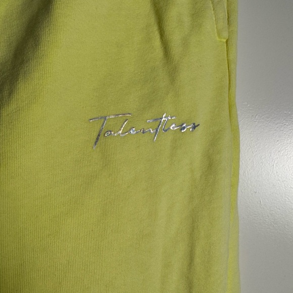 TALENTLESS neon Yellow Sweatpants heavyweight 100% cotton fleece - Picture 2 of 7
